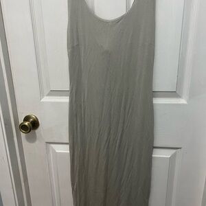 Sleeveless Simple Shift Dress in Light Olive